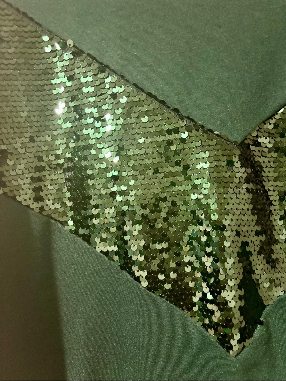 Women’s Emerald Sequin Chevron Sweatshirt - Picture 2 of 5